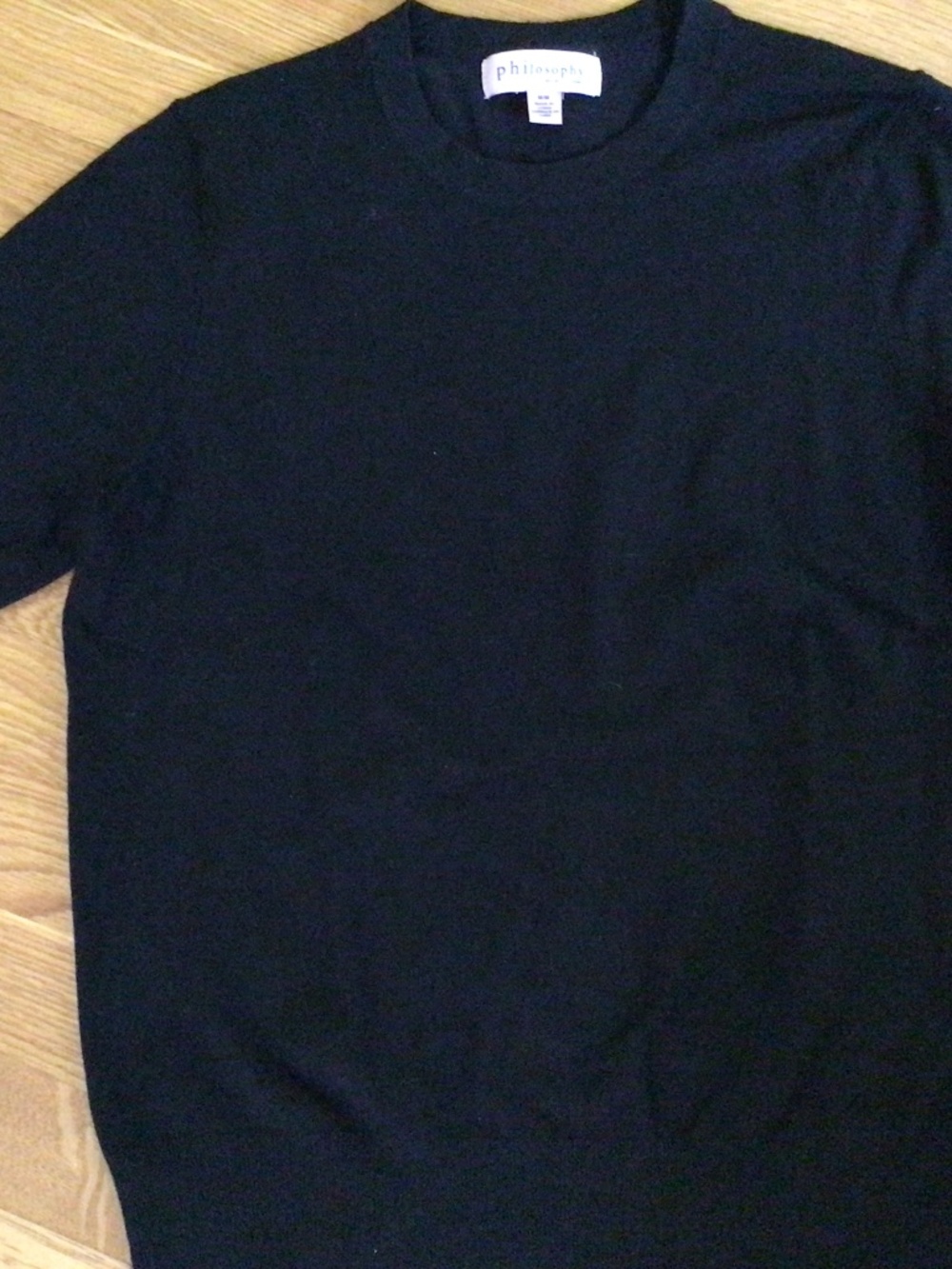 Philosophy black short sleeve sweater. EUC.  Size medium.